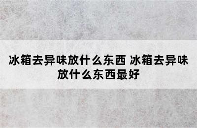 冰箱去异味放什么东西 冰箱去异味放什么东西最好